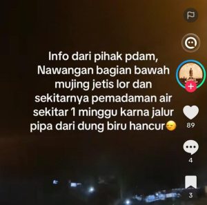 Air PDAM Mati Empat Hari di Nawangan, Perumdam Upayakan Segera