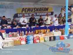 *PULUHAN JUTA BATANG ROKOK ILEGAL DIMUSNAHKAN, BEA CUKAI SUMBAGTIM SELAMATKAN POTENSI KERUGIAN NEGARA RP20,56 MILIAR* 